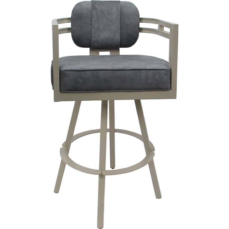 Pemberly Row Beige Swivel Bar Stool 30