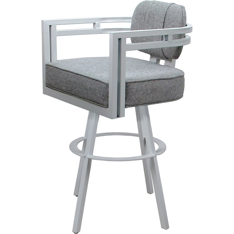 Pemberly Row White Swivel Counter Stool 26