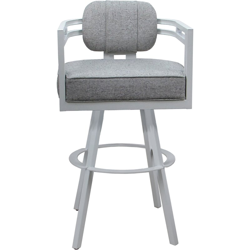 Pemberly Row White Swivel Extra Tall Stool 34