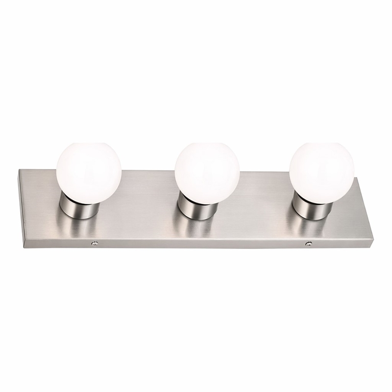 Pemberly Row 3-Light Vanity Light in Satin Nickel with Steel Frame