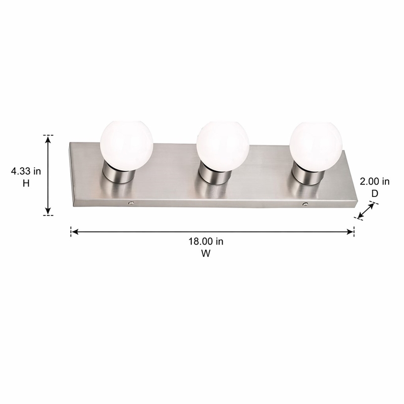 Pemberly Row 3-Light Vanity Light in Satin Nickel with Steel Frame