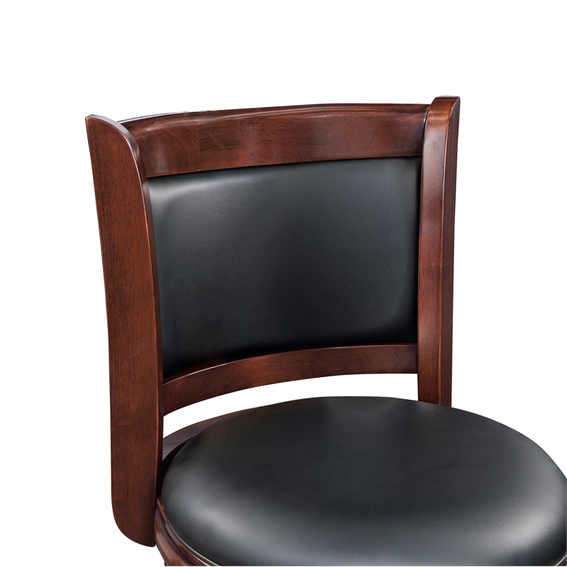 Pemberly Row Swivel Extra Tall Wood Bar Stool in Espresso Finish
