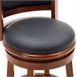 Pemberly Row Faux Leather Swivel Wood Bar Stool in Amber Finish