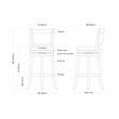 Pemberly Row Faux Leather Swivel Wood Bar Stool in Amber Finish