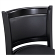 Pemberly Row Faux Leather Swivel Wood Counter Stool in Ebony Finish