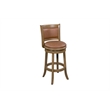 Pemberly Row Faux Leather Swivel Wood Counter Stool in Toasted Oak Finish