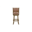 Pemberly Row Faux Leather Swivel Wood Counter Stool in Toasted Oak Finish