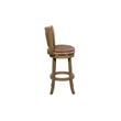 Pemberly Row Faux Leather Swivel Wood Counter Stool in Toasted Oak Finish