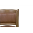 Pemberly Row Faux Leather Swivel Wood Counter Stool in Toasted Oak Finish