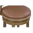 Pemberly Row Faux Leather Swivel Wood Counter Stool in Toasted Oak Finish