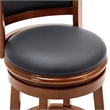 Pemberly Row Faux Leather Swivel Wood Counter Stool in Cherry Finish