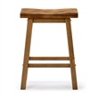 Pemberly Row Backless Saddle Counter Stool in Burnt Natural with Footrest