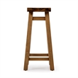 Pemberly Row Backless Saddle Counter Stool in Burnt Natural with Footrest