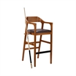 Pemberly Row Wood Extra Tall Bar Stool in Chestnut Wire-Brush Finish