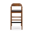 Pemberly Row Wood Extra Tall Bar Stool in Chestnut Wire-Brush Finish