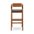 Pemberly Row Wood Extra Tall Bar Stool in Chestnut Wire-Brush Finish