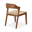 Pemberly Row Dining Rush Side Chair in Chestnut Wire-Brush Finish