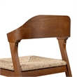 Pemberly Row Dining Rush Side Chair in Chestnut Wire-Brush Finish