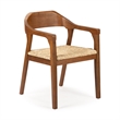 Pemberly Row Dining Rush Armchair in Chestnut Wire-Brush Finish