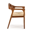 Pemberly Row Dining Rush Armchair in Chestnut Wire-Brush Finish