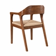 Pemberly Row Dining Rush Armchair in Chestnut Wire-Brush Finish