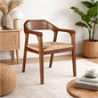 Pemberly Row Dining Rush Armchair in Chestnut Wire-Brush Finish