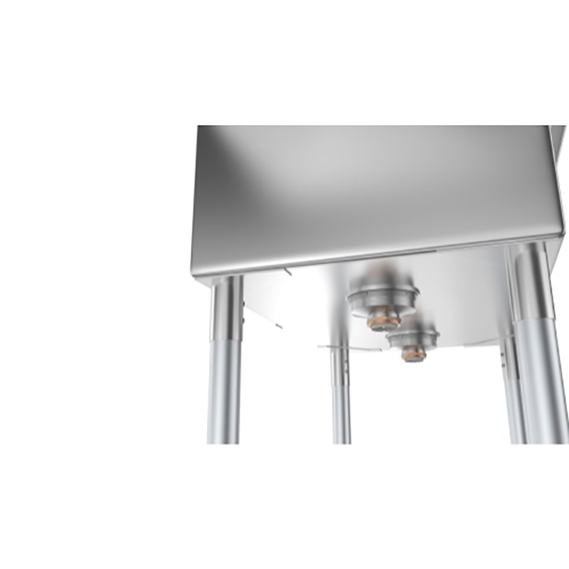 Pemberly Row 12x16x10 Left Stainless Steel Prep Utility Sink in Silver
