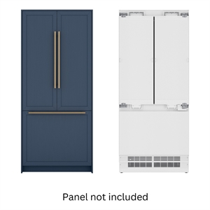 Pemberly Row 36&quot Panel Ready French Door Refrigerator in White