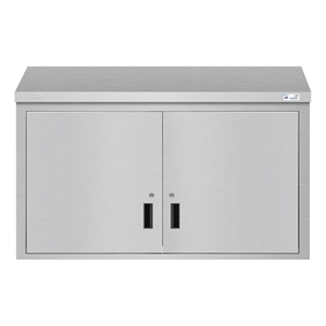 Pemberly Row 48 in. Wall Cabinet with 2 Shelves in Stainless-Steel