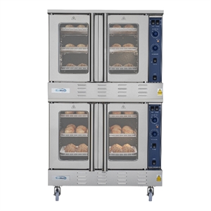 Pemberly Row 38&quot Double Natural Gas Convection Oven with Casters