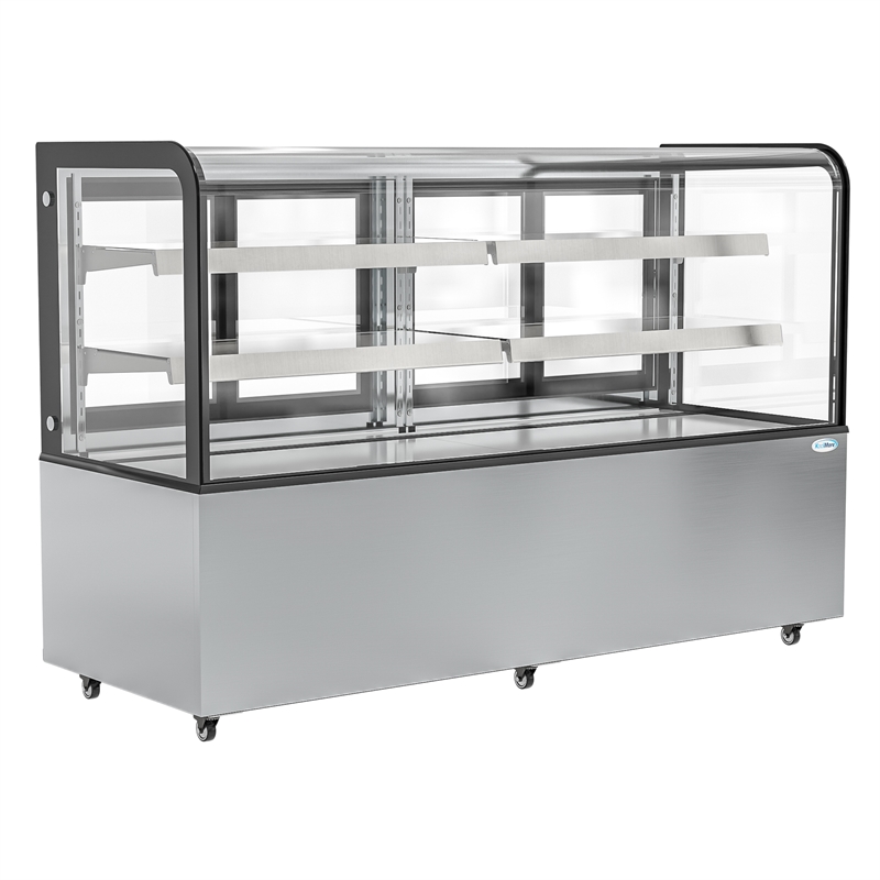 Pemberly Row 71 in. 20 cu. ft. Dry Bakery Display Case with Curved Glass
