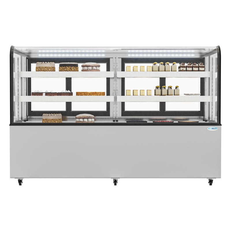Pemberly Row 71 in. 20 cu. ft. Dry Bakery Display Case with Curved Glass