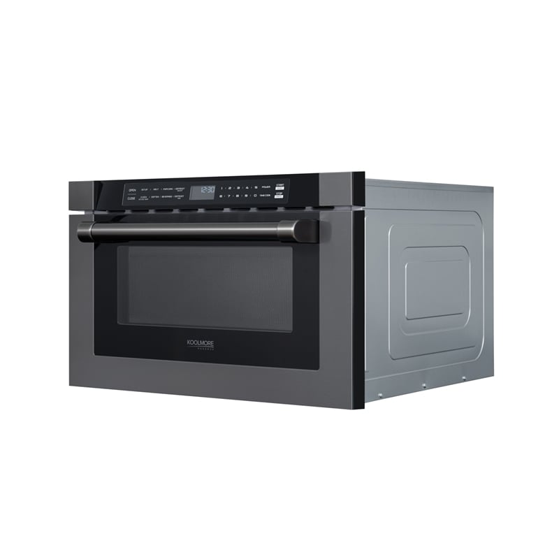 Pemberly Row 24 in. Microwave Drawer 1.2 cu. ft. in Black Stainless Steel