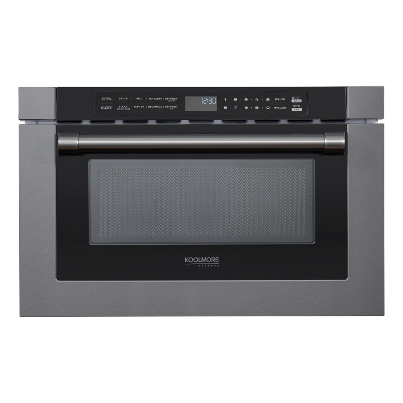 Pemberly Row 24 in. Microwave Drawer 1.2 cu. ft. in Black Stainless Steel