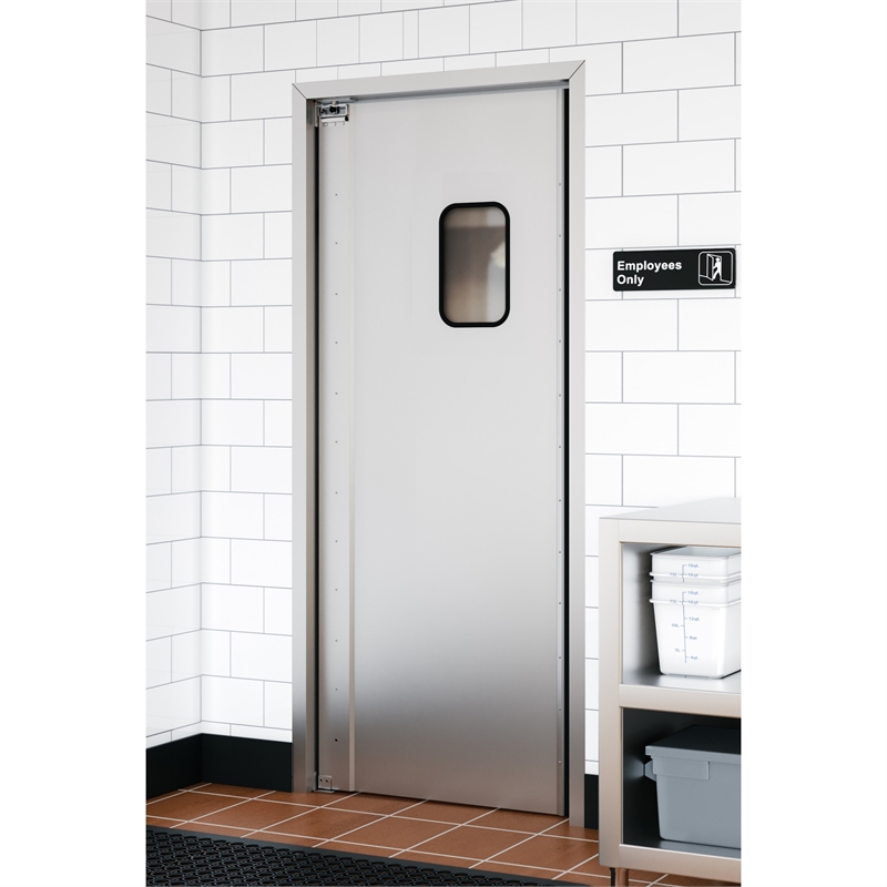 Pemberly Row 36 in. x 84 in. Single Aluminum Swinging Traffic Door