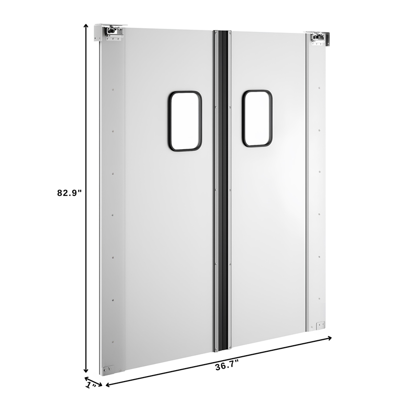 Pemberly Row 72 in. x 84 in. Double Aluminum Swinging Traffic Doors