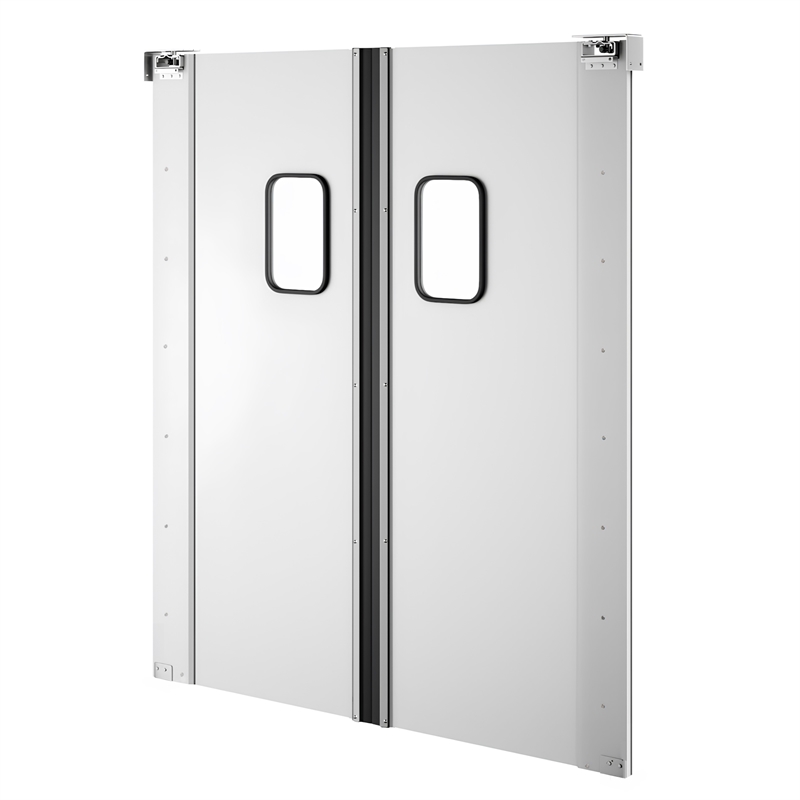 Pemberly Row 72 in. x 84 in. Double Aluminum Swinging Traffic Doors