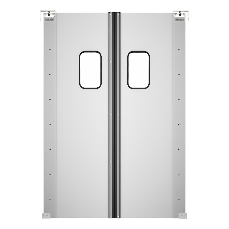 Pemberly Row 72 in. x 84 in. Double Aluminum Swinging Traffic Doors