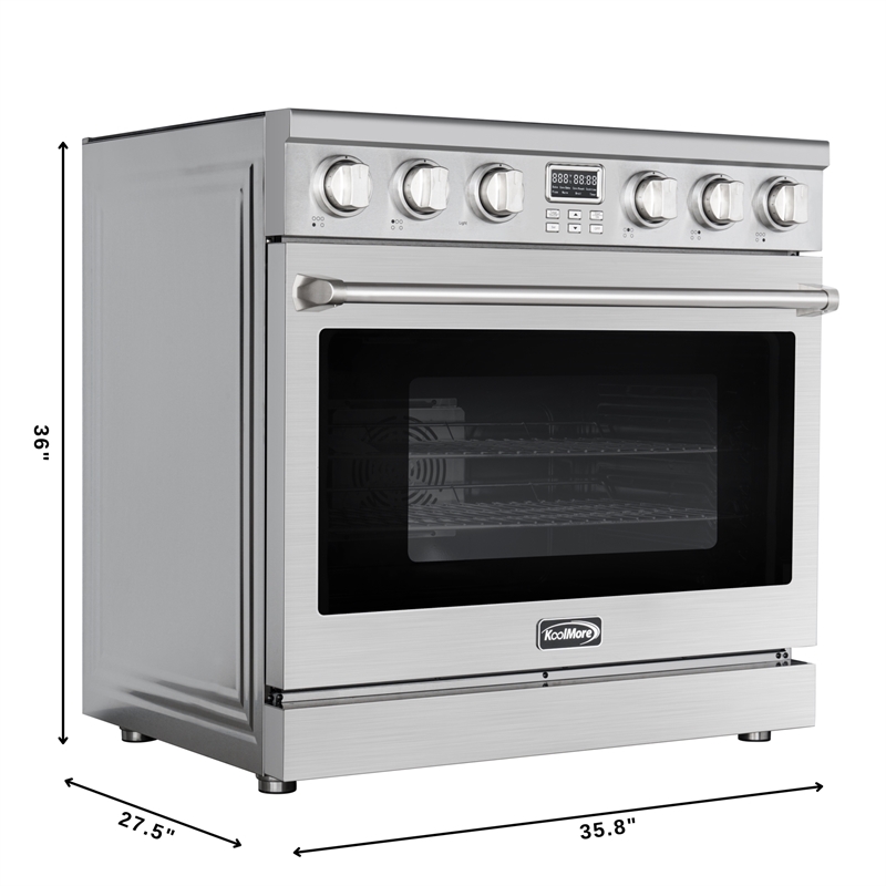 Pemberly Row 36 in. Professional Electric Range in Stainless-Steel