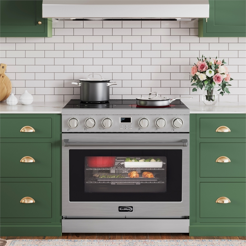 Pemberly Row 36 in. Professional Electric Range in Stainless-Steel