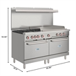 Pemberly Row 60 in. Gas Range with 36 in. Griddle in Stainless-Steel