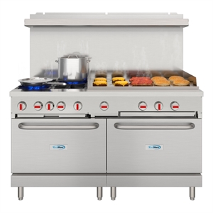 Pemberly Row 60 in. Gas Range with 36 in. Griddle in Stainless-Steel
