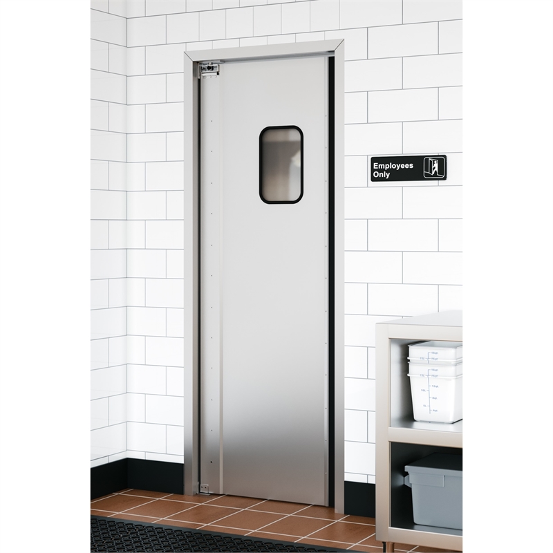 Pemberly Row 30 in. x 84 in. Single Aluminum Swinging Traffic Door