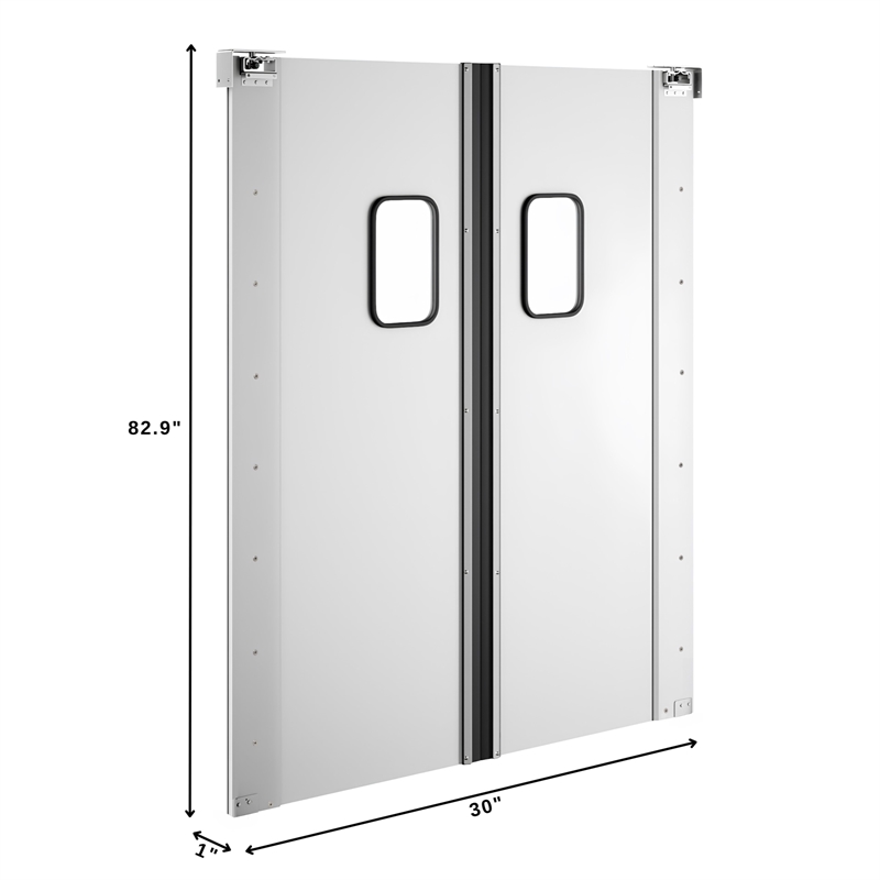 Pemberly Row 60 in. x 84 in. Double Aluminum Swinging Traffic Doors