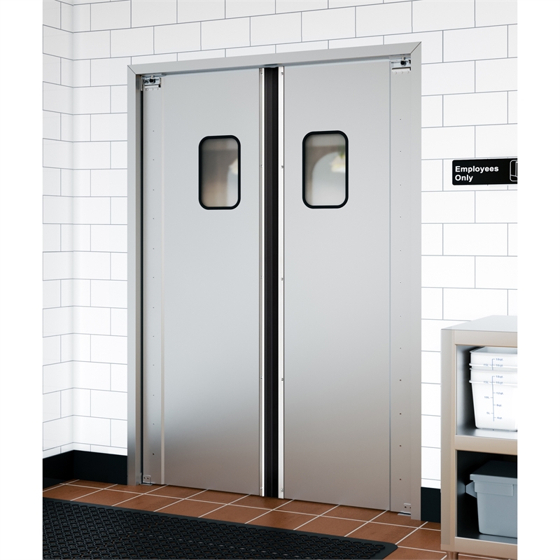 Pemberly Row 60 in. x 84 in. Double Aluminum Swinging Traffic Doors