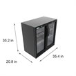 Pemberly Row 2-Door Metal Back Bar Cooler Refrigerator in Black