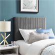 Pemberly Row Velvet Upholstered Twin Headboard in Gray Fabric