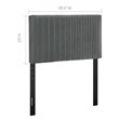 Pemberly Row Velvet Upholstered Twin Headboard in Gray Fabric