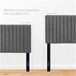 Pemberly Row Velvet Upholstered Twin Headboard in Gray Fabric
