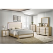 Pemberly Row King 5-Piece Bedroom Set with LED Headboard in Natural/White